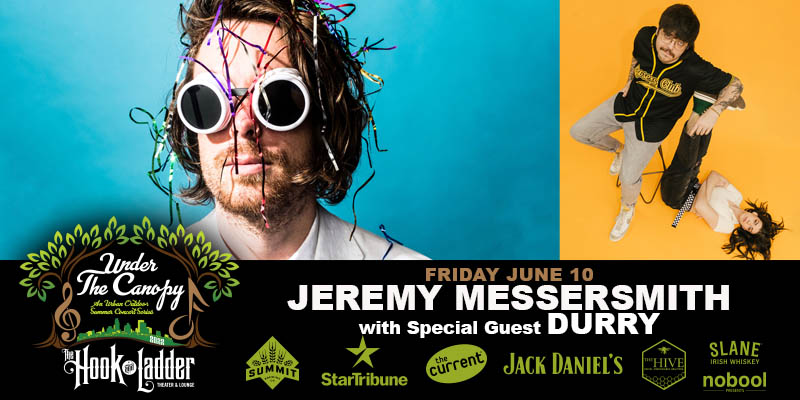 Jeremy Messersmith with guest DURRY on Friday, June 10 Under The Canopy at The Hook and Ladder Theater