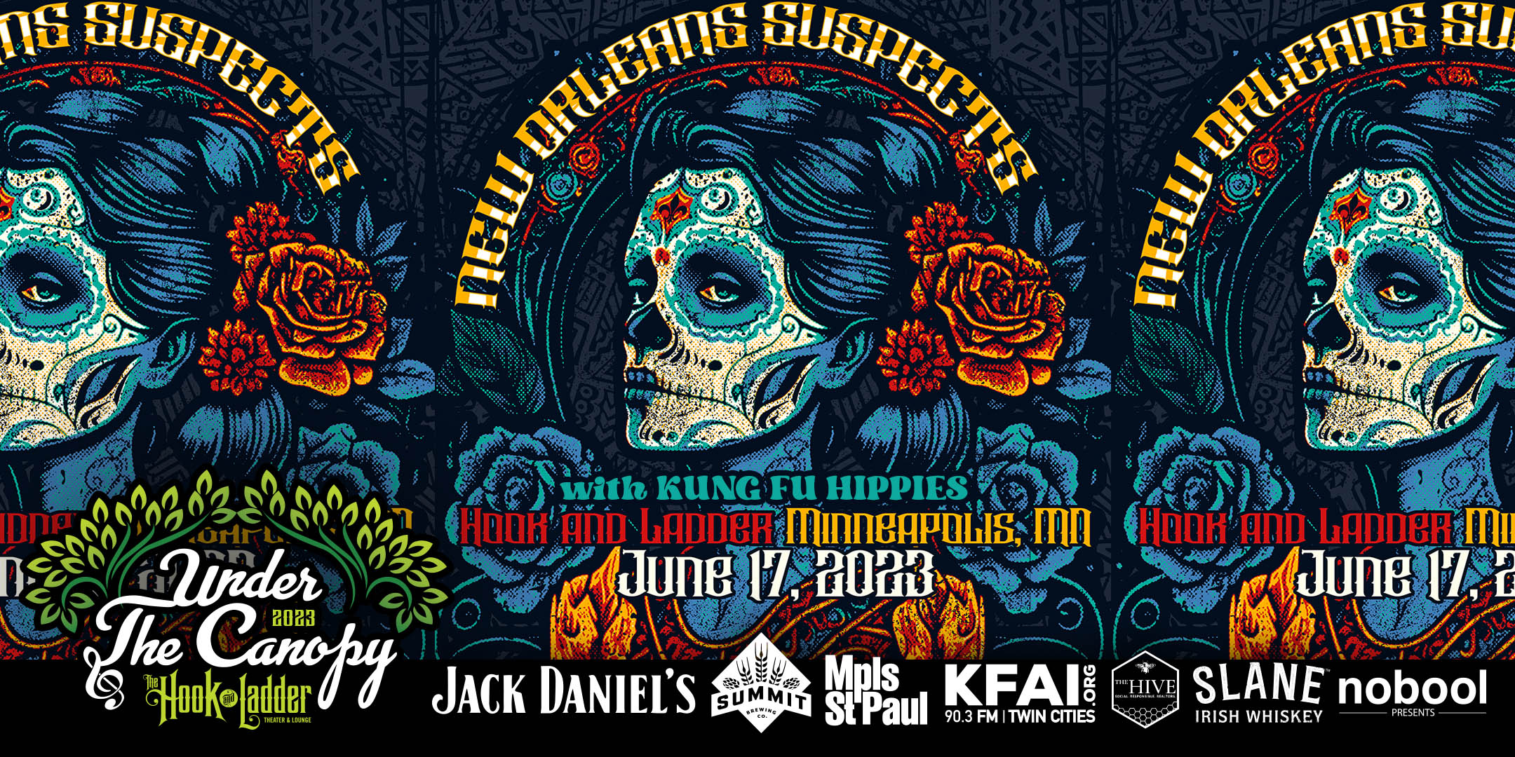Krewe of DADs presents New Orleans Suspects with guests Kung Fu Hippies Saturday, June 17 Under The Canopy at The Hook and Ladder Theater