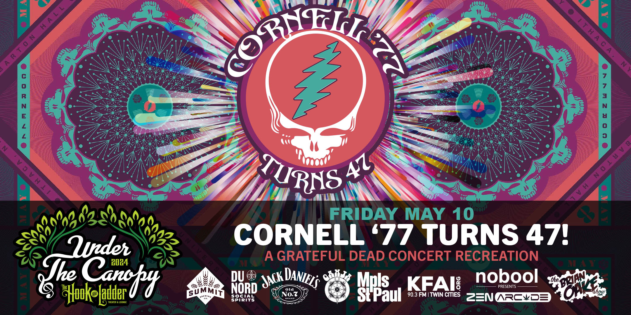 Cornell '77 Turns 47 ~ A Grateful Dead Concert Recreation! ~ Saturday, May 10 Under The Canopy at The Hook and Ladder Theater "An Urban Outdoor Summer Concert Series" Doors 6:00pm :: Music 7:00pm :: 21+ Reserved Seats: $40 GA: $20 ADV / $26 DOS