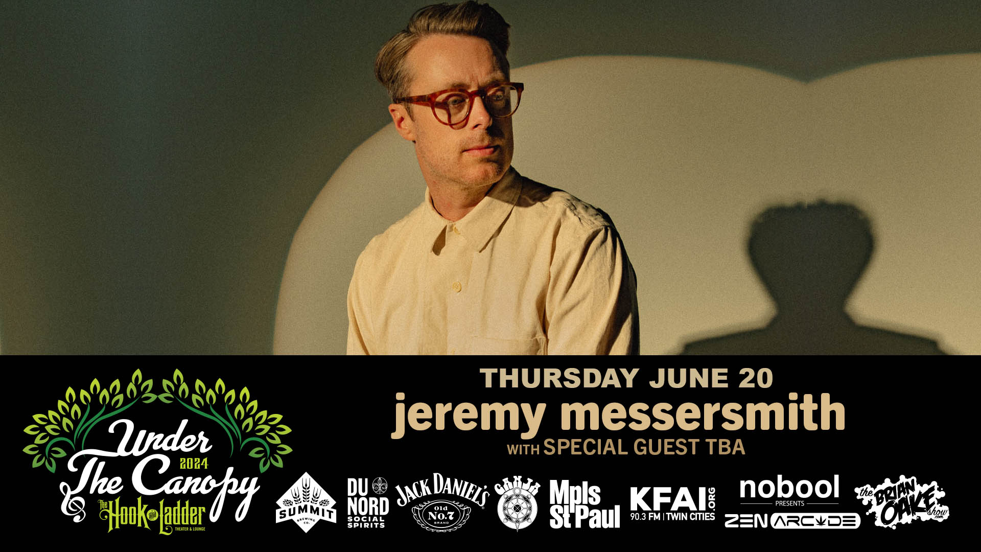 jeremy messersmith with guest TBA Thursday, June 20 Under The Canopy at The Hook and Ladder Theater "An Urban Outdoor Summer Concert Series" Doors 6:00pm :: Music 7:00pm :: 21+ Reserved Seats: $36 GA: $24 ADV / $30 DOS