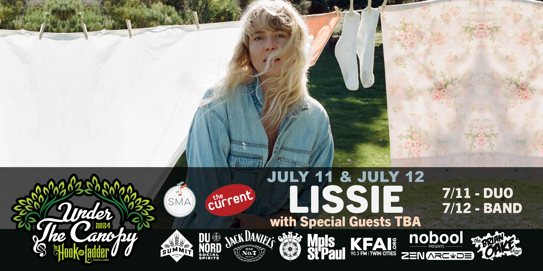 LISSIE (Full Band) with guest TBA Friday, July 12 Under The Canopy at The Hook and Ladder Theater "An Urban Outdoor Summer Concert Series" Doors 6:00pm :: Music 7:00pm :: 21+ VIP Meet & Greet: $107 (3 Song Acoustic Performance in Zen Arcade) GA: $32 ADV / $38 DOS