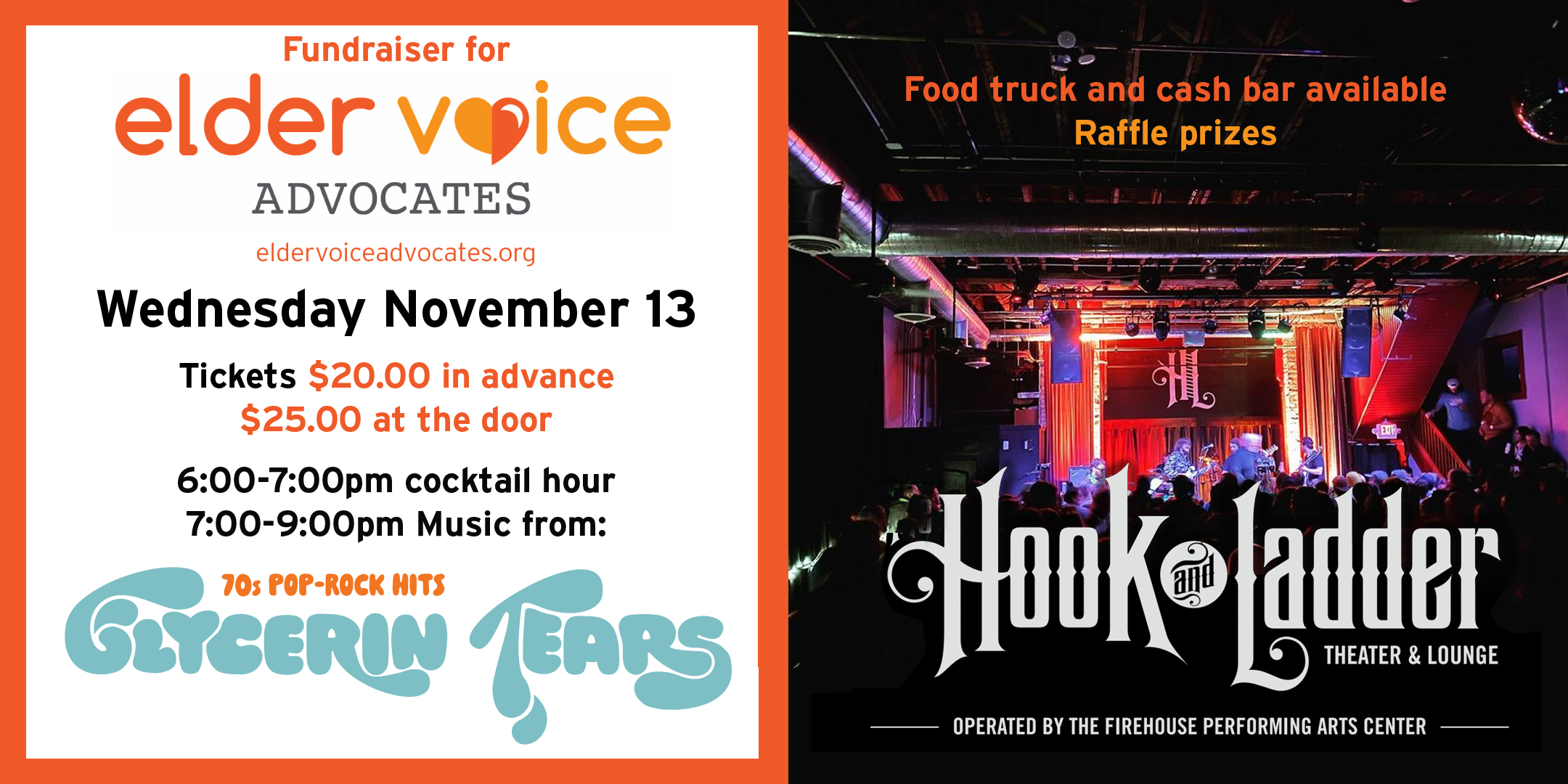 Hook & Ladder Theater Wed, November 13th 6pm-9pm 21+ $20/25