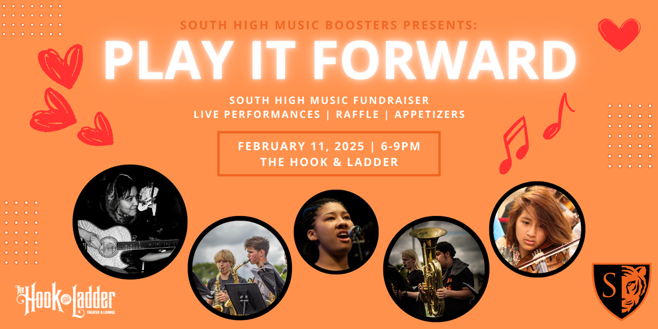 South High Play It Forward Student Fundraiser Tuesday, February 11th, 2025 The Hook and Ladder Theater 6pm - 9pm $17 ADV (Box-Office) / $22 DOOR The Hook & Ladder Theater is pleased to present Play it Forward, the annual South High Music Fundraiser with special Leap Day performances from 6-9pm! Silent auction in Zen Arcade