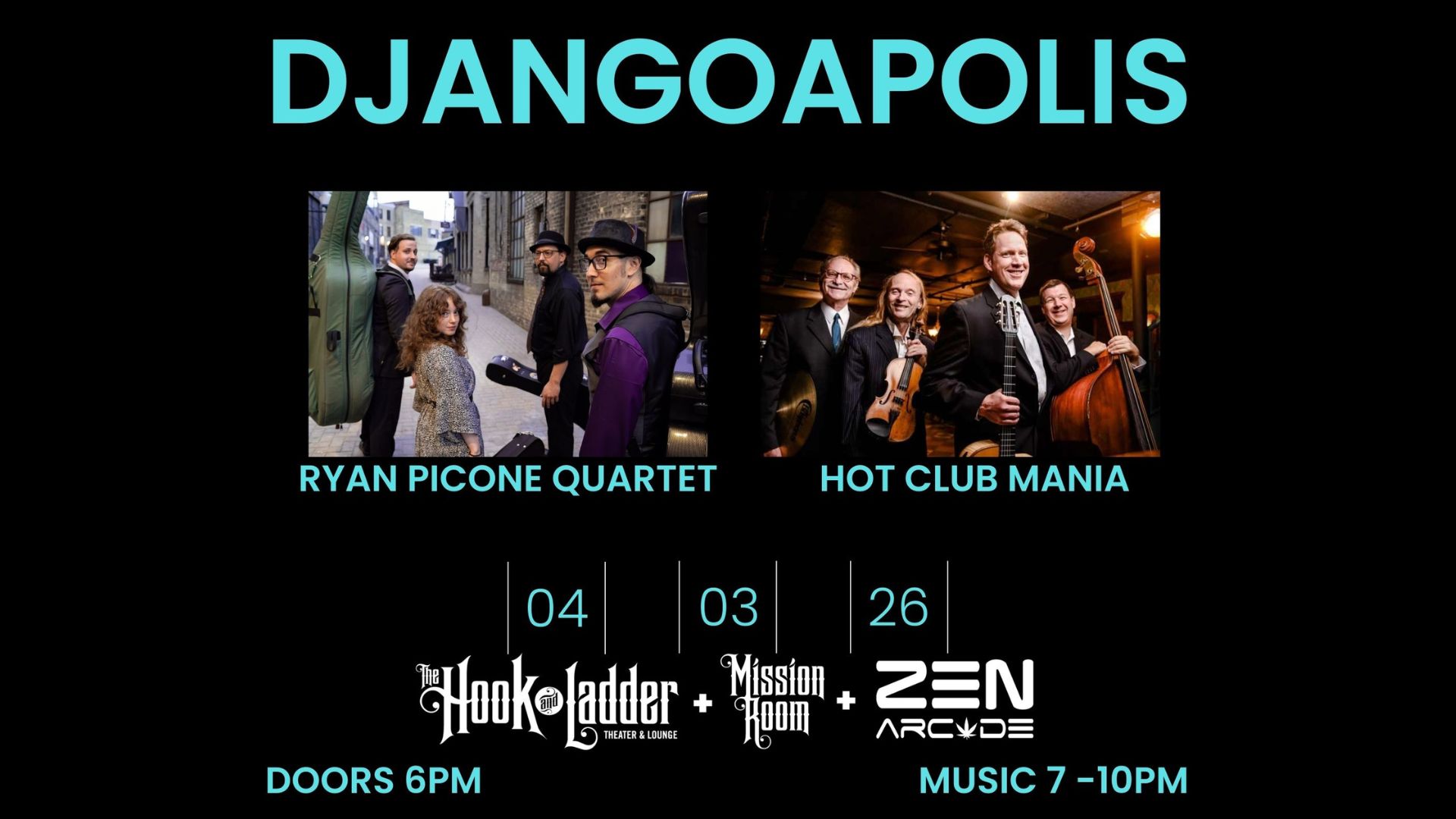 Friday, April 3 2026 The Hook and Ladder Theater Doors 6pm :: Music 7pm :: 21+