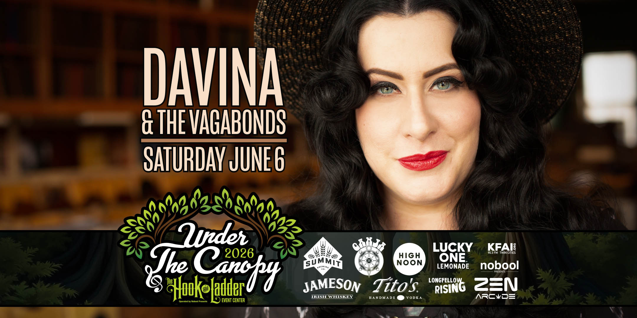 Saturday, June 6 Under The Canopy @ The Hook and Ladder Event Center "An Urban Outdoor Summer Concert Series" Doors 6:00pm :: Music 7:00pm :: 21+ RAIN or SHINE ============================ RESERVED SEAT: $45 ADVANCE (Box-Office) / $50 ADVANCE (Online) / $55 DOOR GA: $32 ADVANCE (Box-Office) / $35 ADVANCE (Online) / $40 DOOR