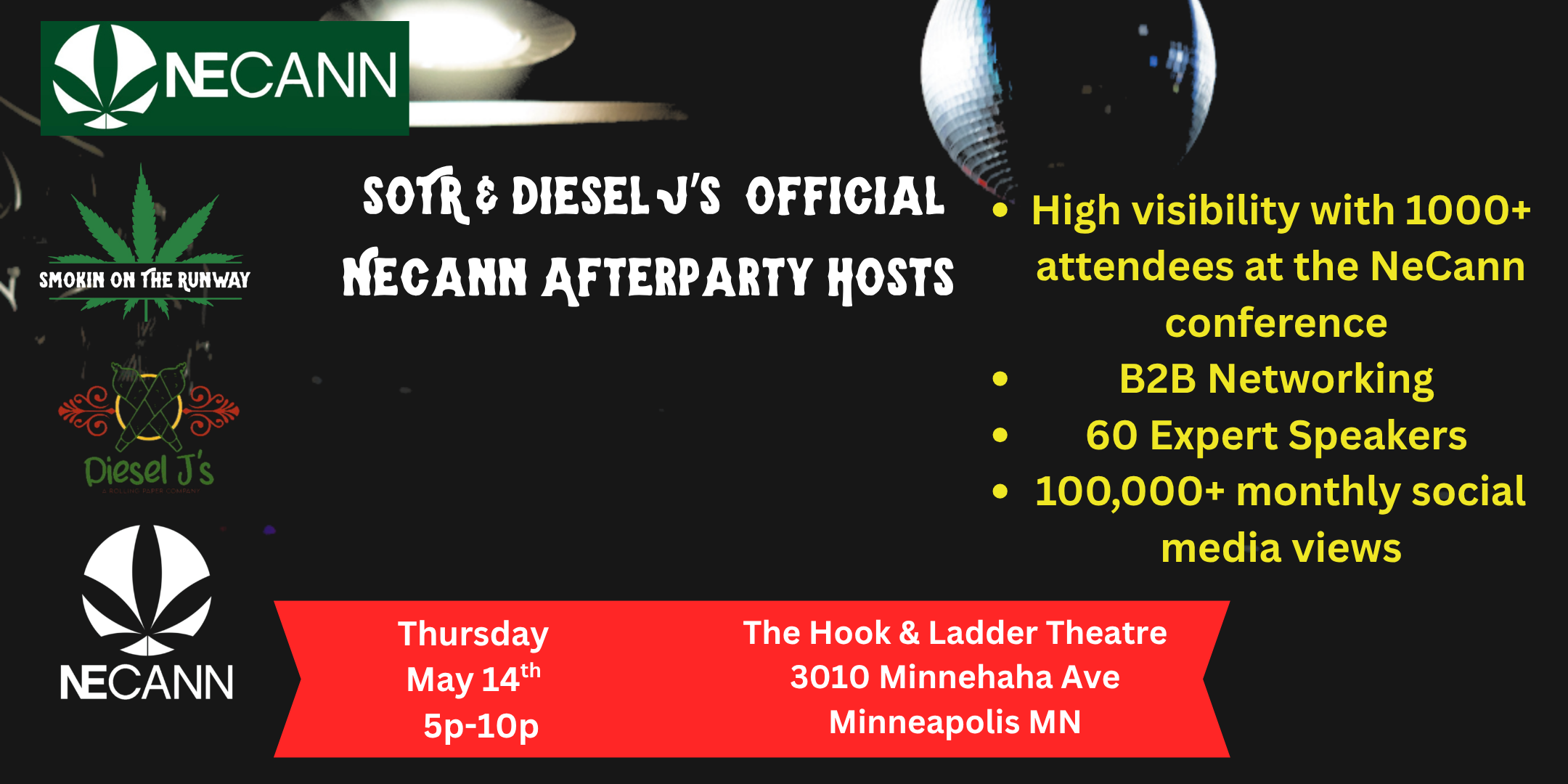 Thursday, May 14 The Hook and Ladder Event Center The Theater Stage Doors: 5:00pm :: Event: 6:00pm :: 21+ $35 ADV (Online) / $40 DOOR Prices include Ticketing Fee, Facility Fee, CC Processing Fee, Sales Tax